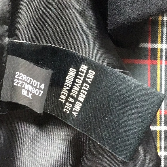 🖤 GUESS Black Wool Blend Leather Belt Snap Front Three-Quarter Bell Sleeves - Picture 6 of 12